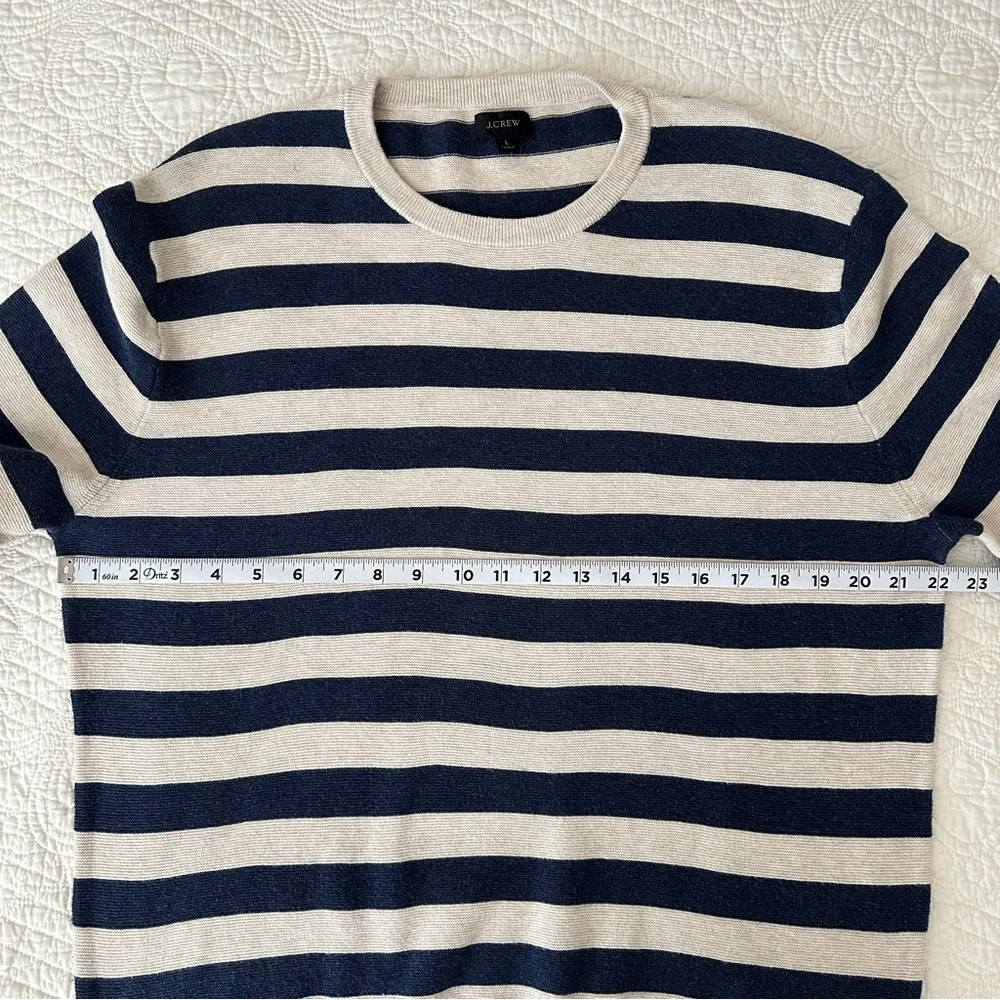J.Crew Men's Striped Crewneck Sweater 100% Cotton Size Large K3602